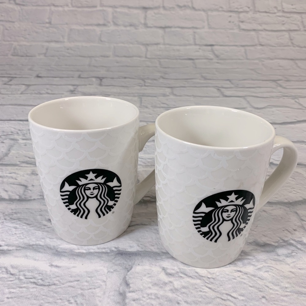 Starbucks Coffee Tea mugs Set of two White black 2020 Dishwasher safe